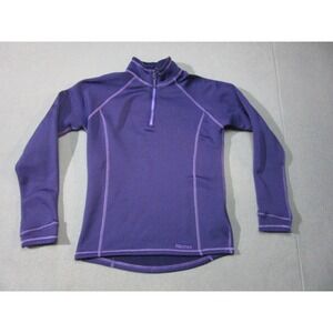 Marmot Jacket Womens Small Purple Stretch Quarter Zip Polartec Fleece Baselayer